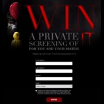 Win a Private Screening of IT for You and Your Mates Worth up to $2,000 or 1 of 25 DP's to IT Worth $42 from Roadshow