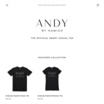 15% off The Official 'Andy by Hamish' Smart Casual Tee ($25.46 + Delivery) @ Hamish and Andy, Valid for 48 Hours Only