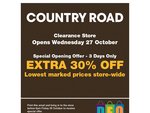 Country Road: 30% Off Lowest Marked Prices Voucher - DFO Canberra