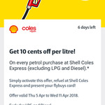 Flybuys - Save 10 Cents off Per Litre Fuel at Coles Express (Or Save 14 cents p/litre When Combined with Voucher)