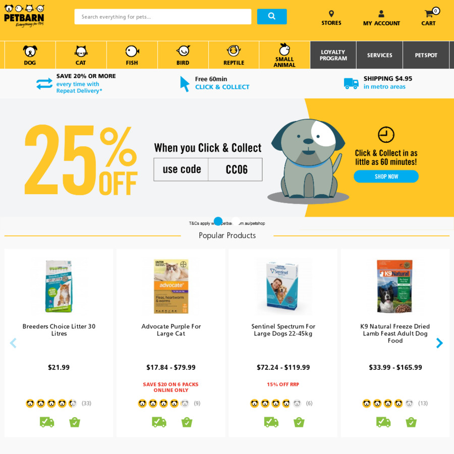 25 off Click & Collect Orders Petbarn OzBargain