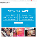 $30 off $150 & $50 off $200 on Full Price Styles Only + Free Shipping over $99 @ Hush Puppies