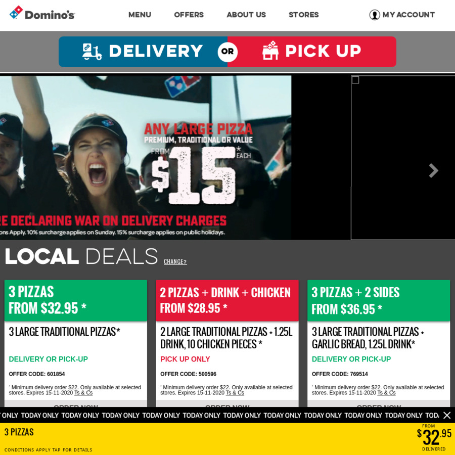 [ACT] Domino's Mawson Store Customer Appreciation Day $3 Value, $5 ...