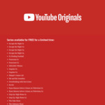 Free - Watch Select YouTube Originals without Subscriptions @ YouTube
