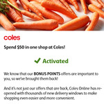 Bonus 1000/2000 Flybuys Points (Worth $5) for $50-$140 Spend @ Coles