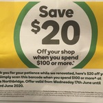 [NSW] $20 off $100 Spend @ Woolworths Northbridge