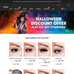 25% off All Type of Halloween Contact Lenses & Accessories (Storewide) Free Shipping Order above $50 @ Halloween Contact Lenses