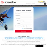 Win 1 of 3 $500 Skydiving Vouchers from Adrenaline
