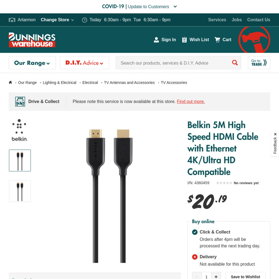 Belkin hdmi online 5m