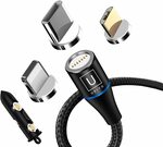 UKIYO 3A 3-in-1 Magnetic Charging Cable 1m $4.79 + $2.50 Delivery @ UKIYO Technologies via Amazon AU