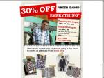 Roger David 30% Off Everything Sale - One Night Only (Thurs 28/8 or Fri 29/8)