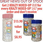 KRAZY Mixed-up Salt 200g or 2x KRAZY Rub 170g $8.95 (Was $13.90) + $12.50 Postage @ Brunt