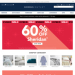 60% off Sitewide + $9.95 Delivery ($0 with $150 Member Order) @ Sheridan Outlet