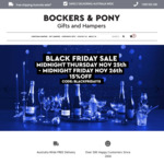 15% off All Hampers + Free Delivery AU-Wide @ Bockers & Pony