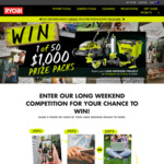 Win 1 of 50 $1,000 Prize Packs from Ryobi