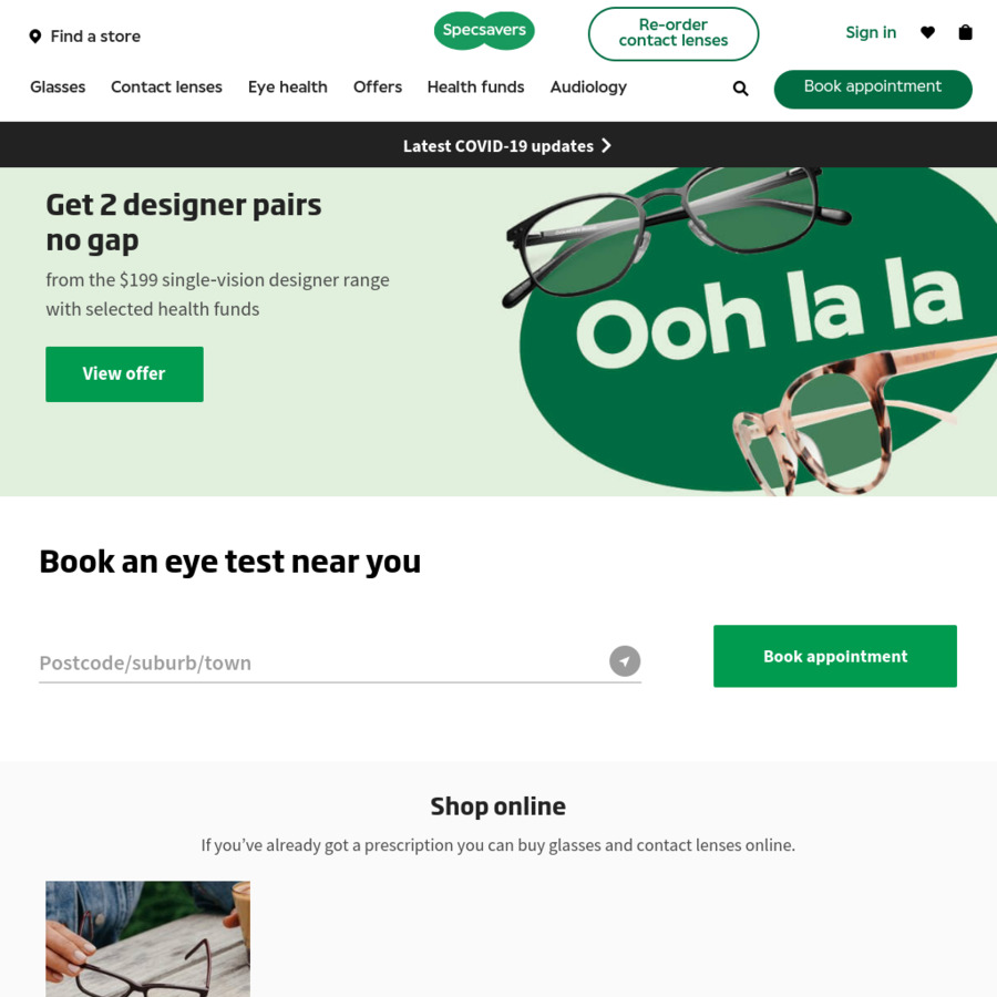 specsavers no gap health funds