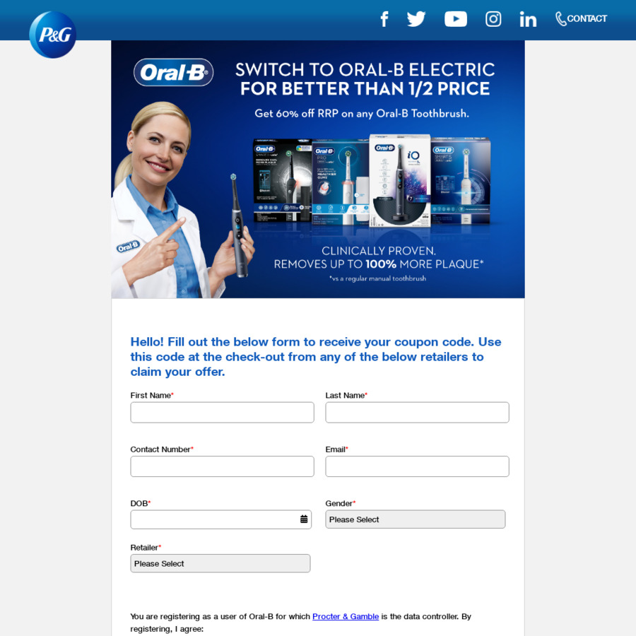 60% Off RRP Coupon For An Oral-B Electric Toothbrush At Shaver Shop ...