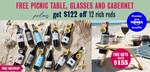 12 Premium Wines + Free Gifts (Worth $155: Picnic Table, 2 Glasses & 1 Bottle of Cabernet) $139.99 Delivered @ Laithwaites Wines