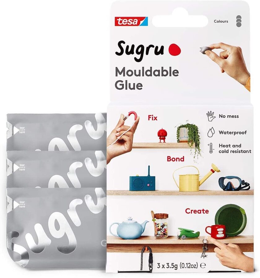 Sugru Mouldable Glue 3 Pack, Red/Blue/Yellow