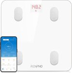 RENPHO Bluetooth Digital Bathroom Scale for Body Weight - White $24.21 + Delivery ($0 with Prime/ $39 Spend) @ Renpho via Amazon