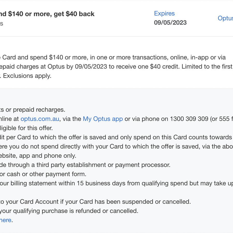 AmEx Statement Credit Spend 140 Get 40 Back Optus Spend 500 Get amex-statement-credit-spend-140-get-40-back-optus-spend-500-get