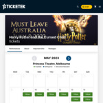 [VIC] Harry Potter and The Cursed Child (Princess Theatre) Grand Circle $75 + $9.35 Fees @ Ticketek via TodayTix