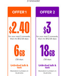 80% off 3 Renewals on Inactive Mobile Number: $2.40 6GB or $3 18GB Per 28 Days @ amaysim