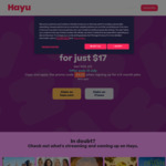 6 Months Subscription $17 for New & Returning Customers (Save 50%, Normally $33.99 Per 6 Months) @ Hayu