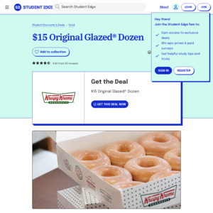 [NSW, QLD, VIC and WA] Krispy Kreme Original Glazed Doughnut Dozen $15 in-Store Only @ Student Edge (Membership & App Required)