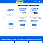 Catch Connect 1 Year Prepaid Plan: 120GB $119, 200GB $150 (New Customers Only) @ Catch Connect