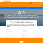 Win a 4-Night Sydney to Tasmania Cruise Worth $2,998 from Cruise Megastore