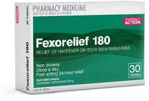 30x Fexorelief 180mg + Bonus Item of Ibuprofen or Cetirizine or Aspirin $9.99 Delivered @ PharmacySavings