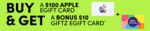 Buy a $100 Apple eGift Card, Get a Bonus $10 Giftz eGift Card (Max 10 Apple Gift Cards Per Order) @ Giftz