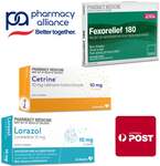 Hayfever Relief Medication Sampler: 10x Fexofenadine, 10x Cetirzine, 10x Loratadine $10.99 Delivered @ PharmacySavings