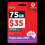 Vodafone $35 75GB 28-Day Prepaid Starter Pack for $10 Delivered + $5 Cashrewards Cashback @ Vodafone