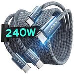 LISEN USB C to C Cable 240W 2-Pack 2m Grey $8.66 + Delivery ($0 with Prime/ $59 Spend) @ LISEN Space via Amazon AU