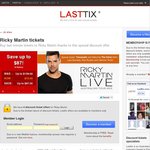 Ricky Martin Tickets $72 - Mel 16th / Syd 18-19 / Bris 20th via Lasttix (was $99 to $159)