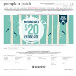 NOTHING over $20 + Free Delivery (with Code) @PumpkinPatch