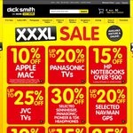 Dick Smith XXXL Sale - 10% off Apple Mac, up to 20% off Panasonic TV's + More