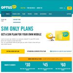 Optus Sim Only Plan - Unlimited Calls/Texts + 6GB Data - $60/Month