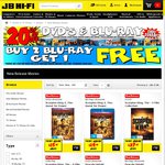 20% off DVDs and Blu-Rays at JB Hi-Fi