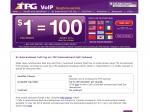 $1 = 100 Minutes International Call to 47 Countries Fixed Line for TPG Customer
