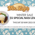 Mr Loys Puff $5.00 Nasi Lemak (Melb) This Sat Only 30/05