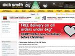 Free Delivery for All Online Orders under 6kg until 7th January 2010 at Dick Smith Online