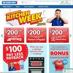$200 off Electrolux/Fisher & Paykel (Min Spend $2000) & Smeg (Min Spend $2500) @ The Good Guys