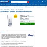 Kimberly-Clark Standard ABS Toilet Tissue Dispenser $0.05 @ Officeworks (Click & Collect QLD Stock Only)