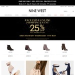 NineWest - 25% Off Full-Priced Items Extra 30% Off Sale Items and Extra 30-40% Off Clearance