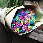 10 Long Stem Rainbow Roses + Free Candle - $56.61 Delivered Sydney Metro @ Flowersforeveryone.com.au