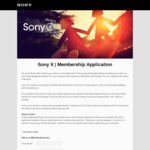 Sony X - Applications Open (Free)