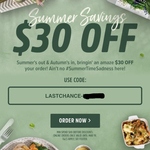Youfoodz $30 off Min $69 Spend. 7 Meals for $39.65 (~ $5.66 Per Meal)